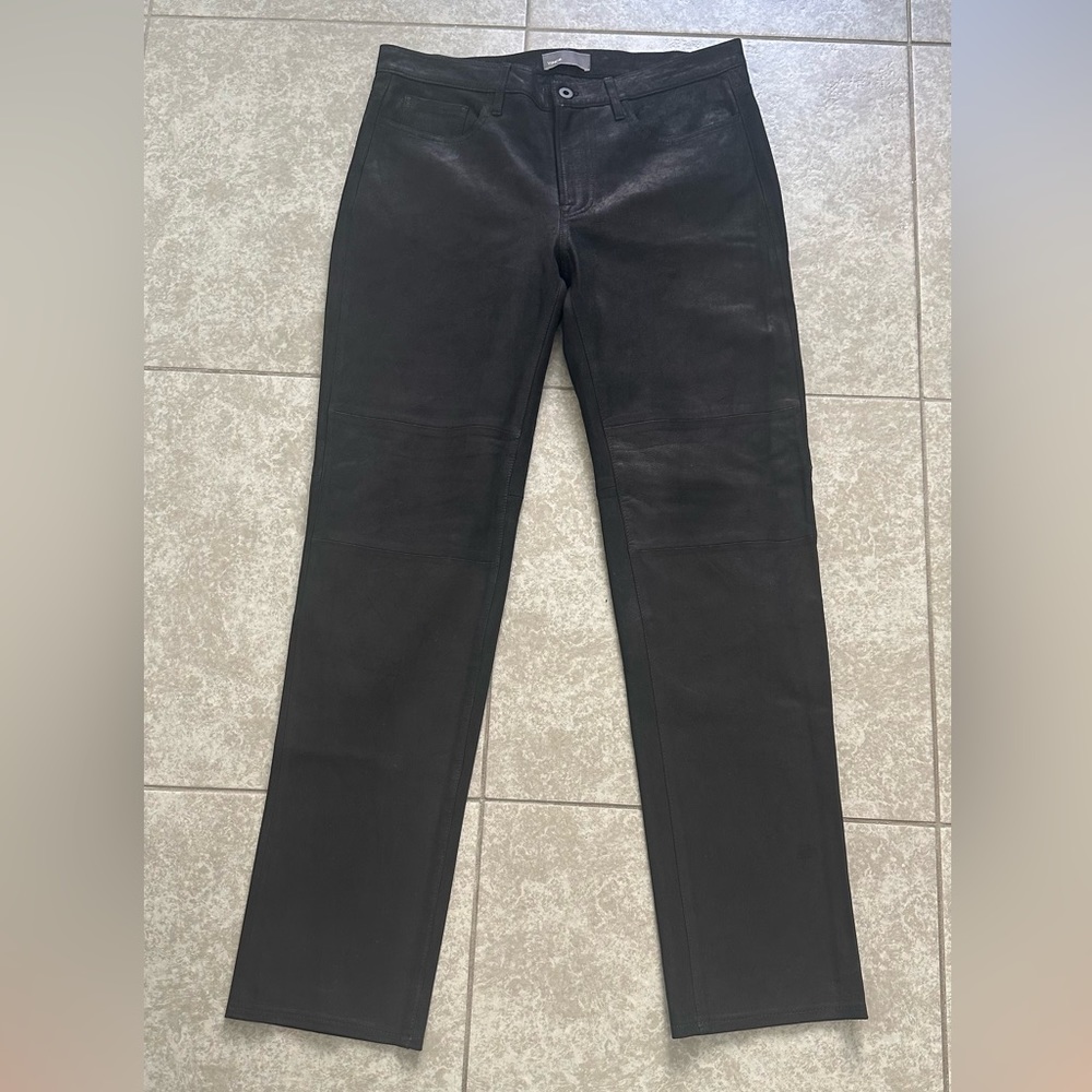 VINCE Men's Leather Boot-Cut Pant size 33 New